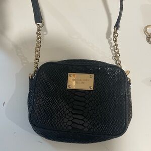 Michael Kors Black Snakeskin Crossbody Bag